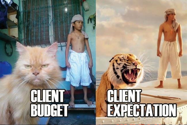 Client budget vs. expectations meme